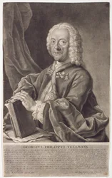 Portrait of Georg Philipp Telemann (1681-1757) engraved by Georg Preisler (1700-54)